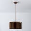 Lampa wisząca Vyra z drewnianym kloszem - orzech