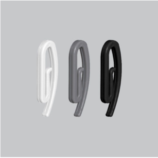 Huismerk Wave Gardinenhaken erhältlich in Weiß, Schwarz und Grau