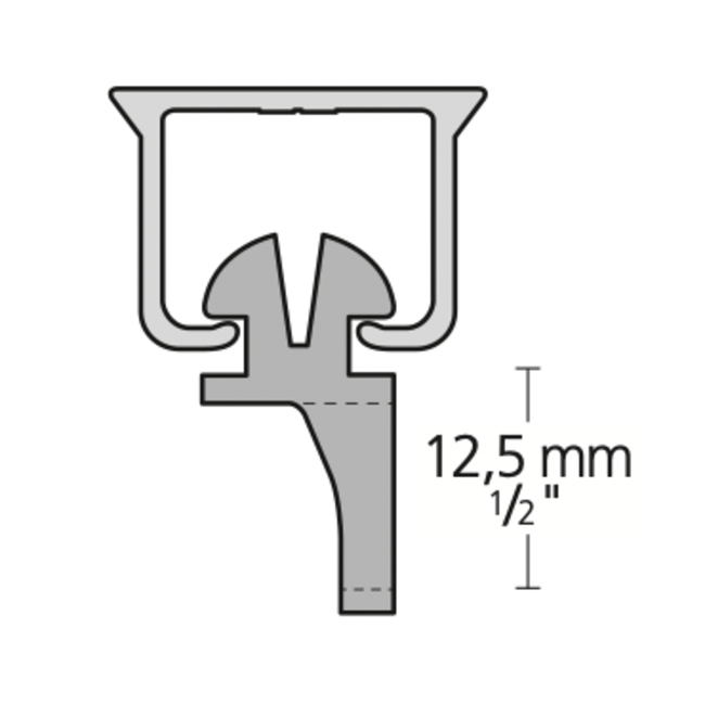 Gordijn Glijder U-Rails (KS) verpakt per 20 stuks.
