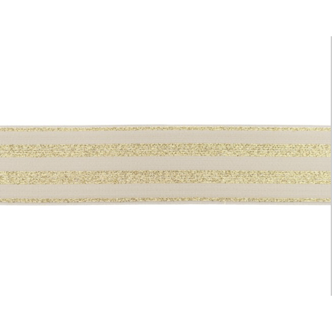 Polyamide Elastiek Lurex Goud 40 mm