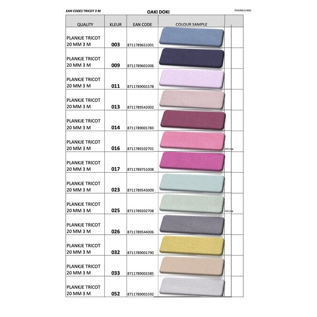 Oakidoki Jersey tricot Biasband