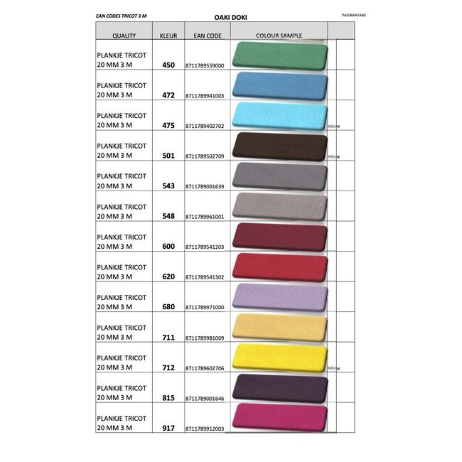 Oakidoki Jersey tricot Biasband