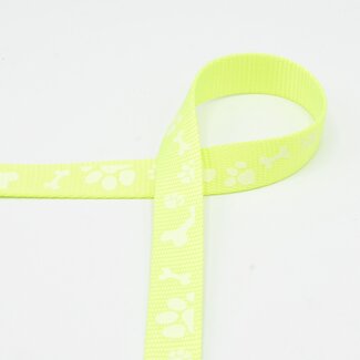 Hundeleinenband Reflex Neongelb 20 mm breit
