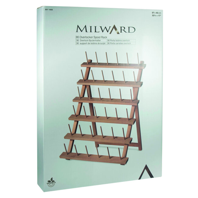 Milward GREEN Overlock (Coverlock) Garnständer Holz klappbar 36 Spulen