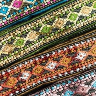 Rautenband Pailletten 5 cm breit