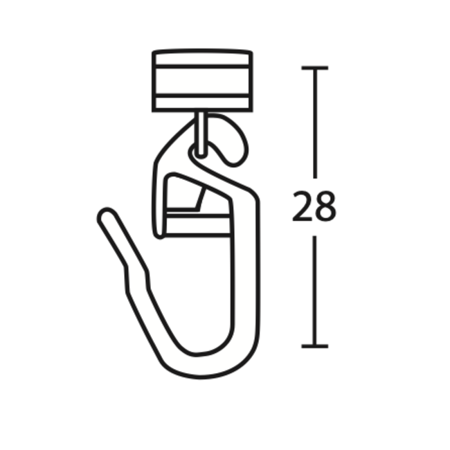 Büsche GLIJDER MET PLOOIHAAK voor profielen verpakt per 10 stuks