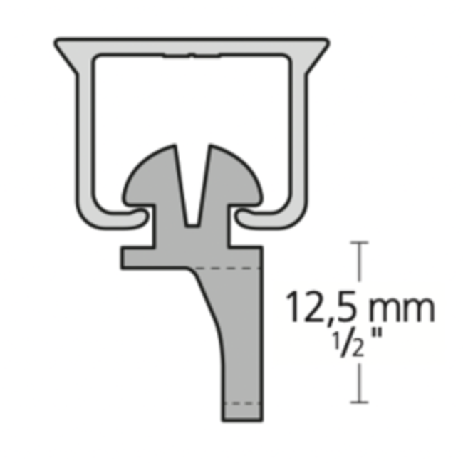 Gordijn Vertragings Glijder U-Rails (KS) verpakt per 2 stuks