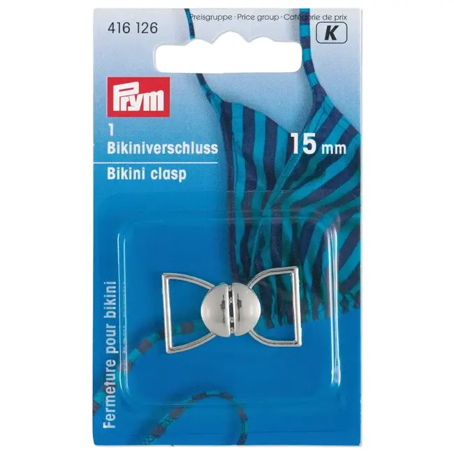 Prym Bikini- en riemsluiting, 15 mm, zilverkleurig