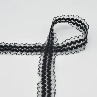 Huismerk Elastische Spitze 30 mm breit Organza-Satin