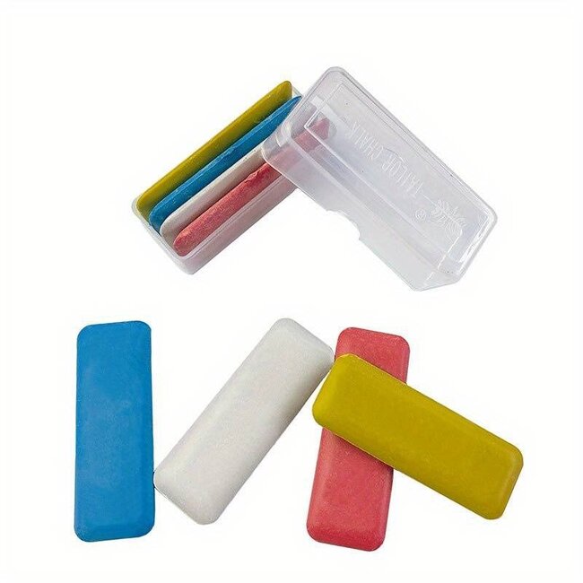 Huismerk Kleermakerskrijt doosje met 4 kleuren