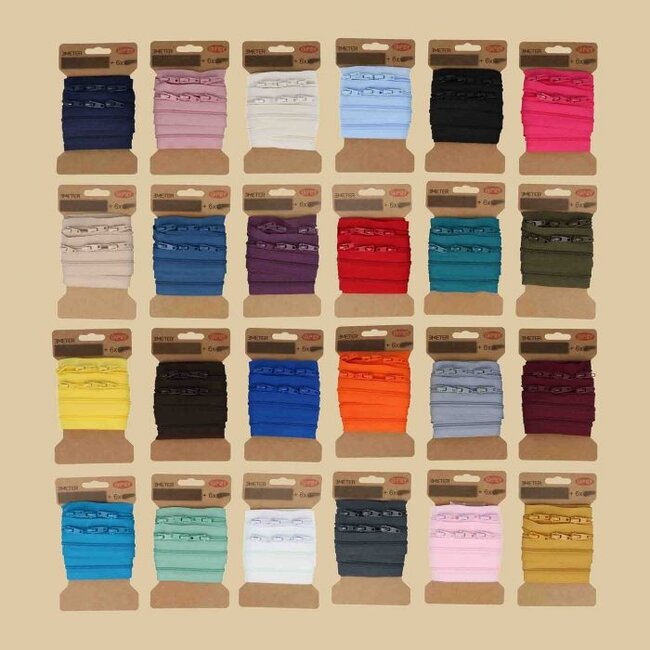 Opry Spiraal rits per 3 meter incl. 6 schuivers en eindstops