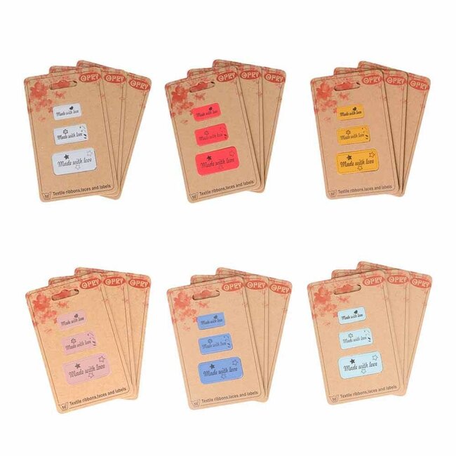 Opry Kunstleder-Labels 'made with love' verschiedene Farben