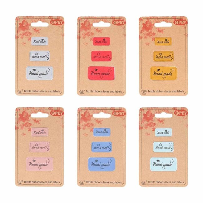 Opry Kunst-lederen labels 'hand made' div. kleuren