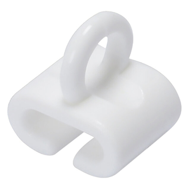 Rail-Glijder voor I-Rail/T-Rail of Caravan-Rail, wit met oog verpakt per 20 stuks