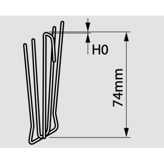 Amerikanischer Haken 74 mm Kopf 0 mm verpackt pro 200 Stück