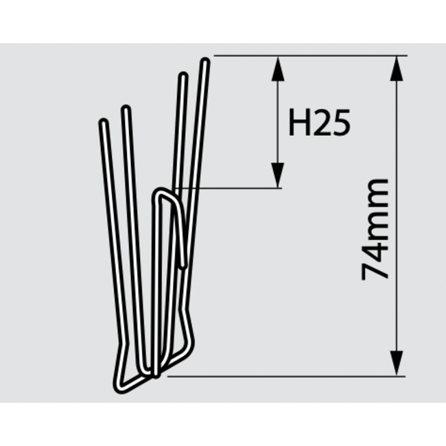Amerikanischer Haken 74 mm Kopf 25 mm verpackt pro 200 Stück