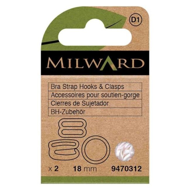 Milward GREEN BH-accessoires set transparant 12-18mm