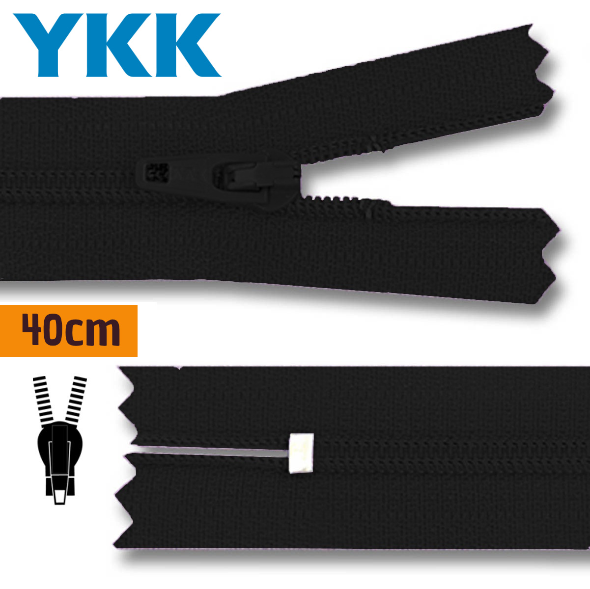 Blinde Rits 40cm Bruin Licht, Onzichtbare rits, Blind Zipper