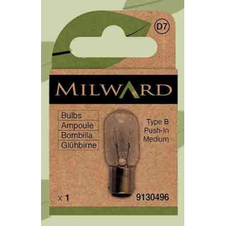 Milward GREEN Nähmaschinenlampe Bajonett 20mm 15w