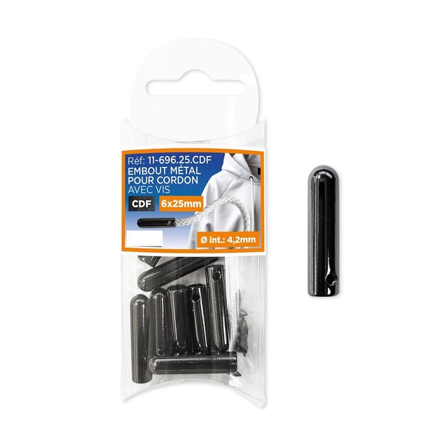 Huismerk Koordeind metaal met schroef per set van 2 stuks