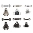 Milward GREEN Hosen- und Rockhaken Sortiment Schwarz-Nickel - 6 Stk.