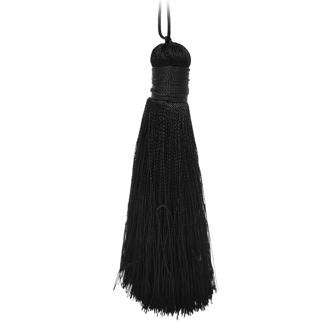 Huismerk Kwastjes 8 cm lang en 1 cm dik, satijn leverbaar in verschillende kleuren