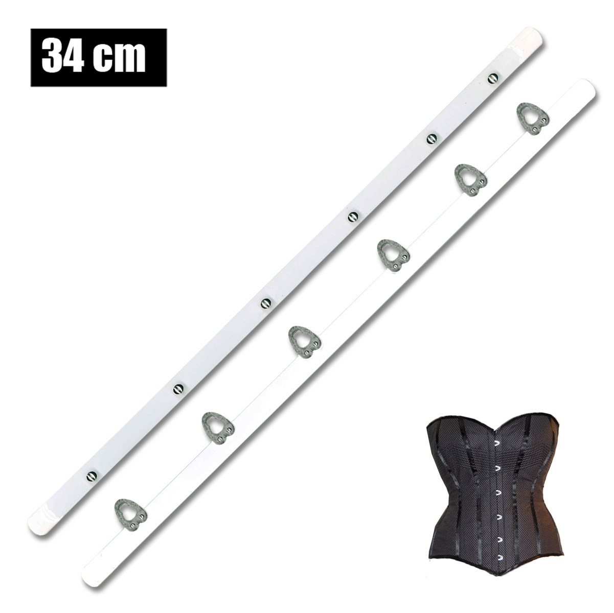 Sluitbeugels voor corset 34 cm (Busk/Busc) - Fournituren ...