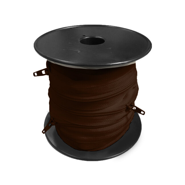 Huismerk Rits per meter 4 mm breed, voorzien van 2 zippers per meter.