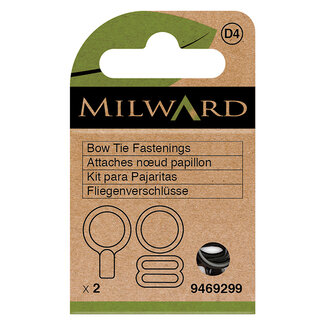 Milward GREEN Fliegeverschluss-Set schwarz - 2 Stk.
