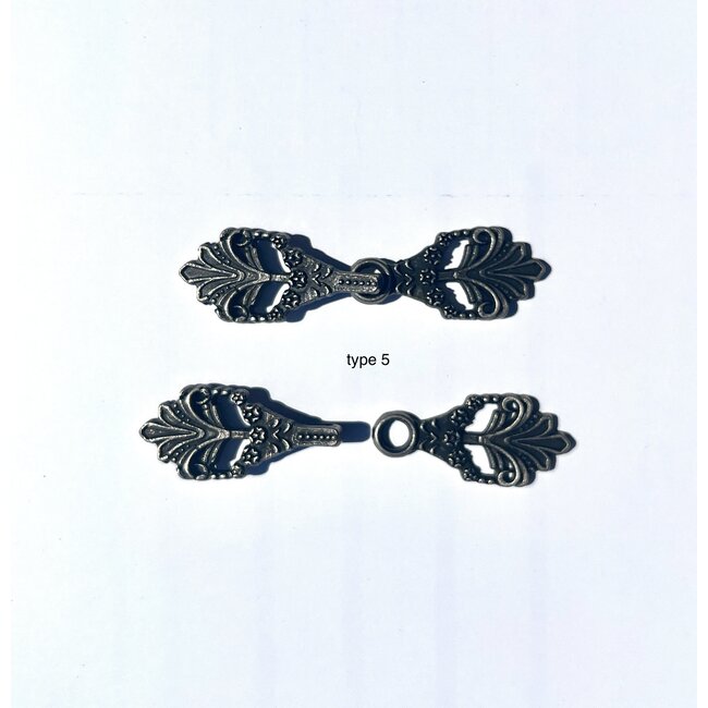 Vintage sluiting Metaal Antiek zilverkleur verschillende types