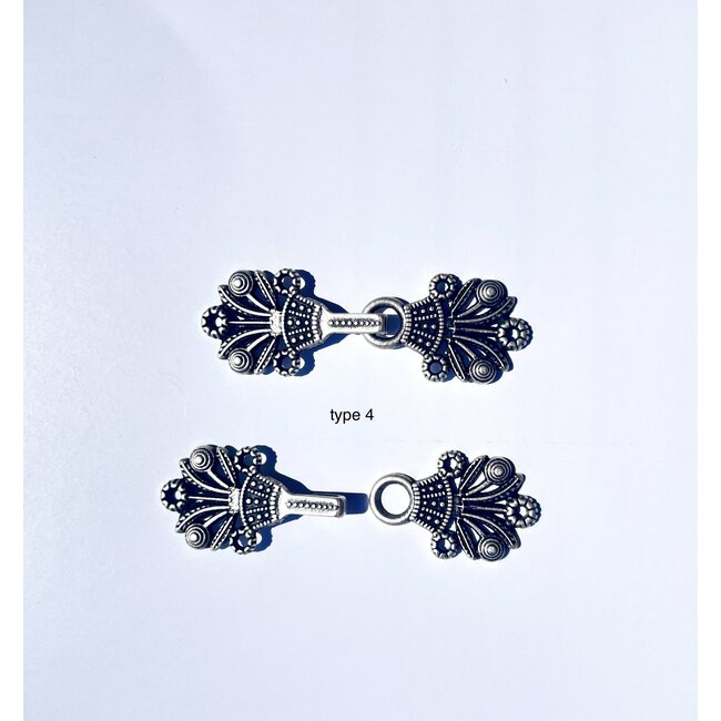 Vintage sluiting Metaal Antiek zilverkleur verschillende types