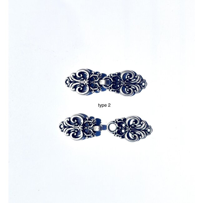 Vintage sluiting Metaal Antiek zilverkleur verschillende types