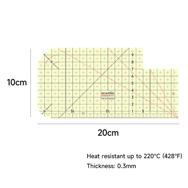 Kearing Hot Strijkliniaal HR2010-S 20×10 CM