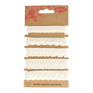 Opry Klöppelspitze weiß und ecru - 5x1m