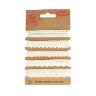Opry Klöppelspitze weiß und ecru - 5x1m