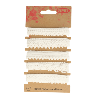 Opry Klöppelspitze weiß und ecru - 5x1m