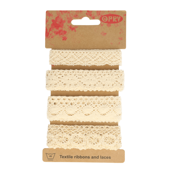 Opry Kantkloskant wit en ecru - 4x1m