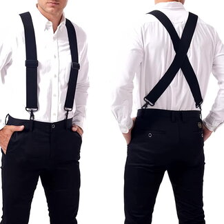 Huismerk Heavy Duty Hosenträger 4 cm breit mit schwarzen Haken anstelle von Klammern