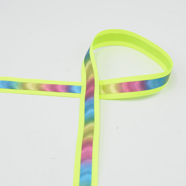 Huismerk Reflecterend band multicolor op Nylonband met diverse kleuren