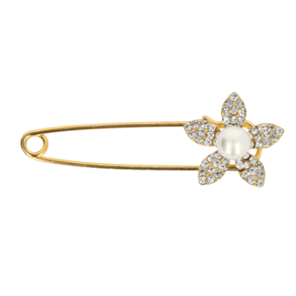 Huismerk Kiltnadeln Strass Blume Perle Gold