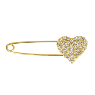 Huismerk Kiltnadeln Strass Herzchen Gold