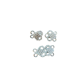 Huismerk Haken und Ösen Strass Silber