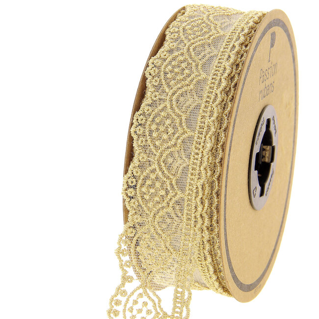 Huismerk Goud Metallic Tulè kant in verschillende breedtes