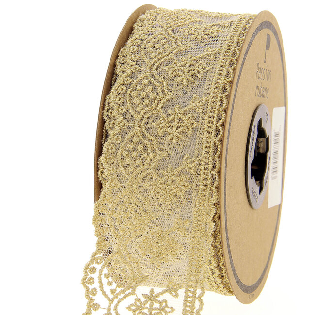 Huismerk Goud Metallic Tulè kant in verschillende breedtes