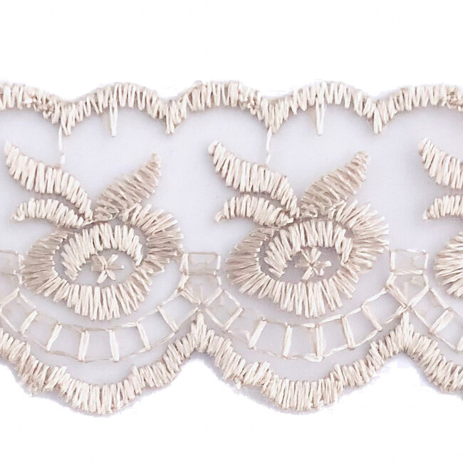 Organza rozen kant 4cm breed