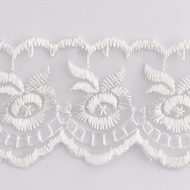 Organza rozen kant 4cm breed