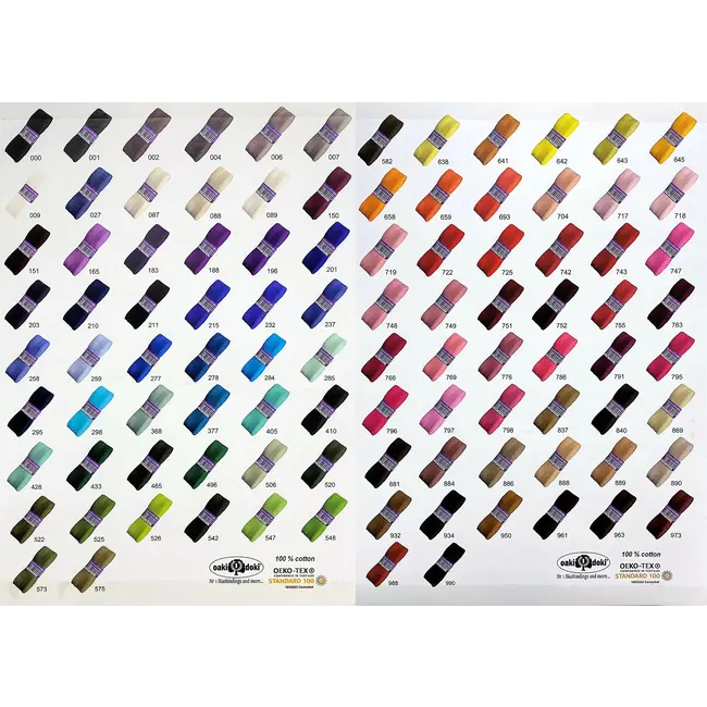 Oakidoki Biasband katoen 2 cm breed verpakt per 3 m