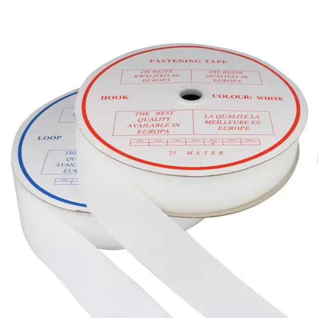 Huismerk Klittenband Naaibaar zwart en wit per meter in diverse breedtes