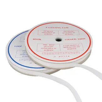 Huismerk Klettband Nähbar schwarz und weiß pro Meter in verschiedenen Breiten