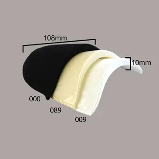 Huismerk Schulterpolster Satin 10mm schwarz und weiß